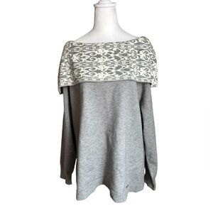 Anne Klein Off Shoulder Women's Gray Sweater Size XL NWT